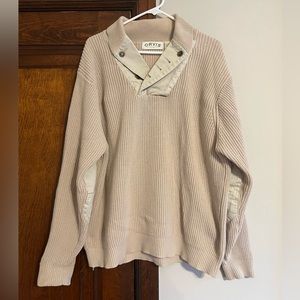 Orvis Fisherman Sweater Khaki Ivory Casual Mens Large